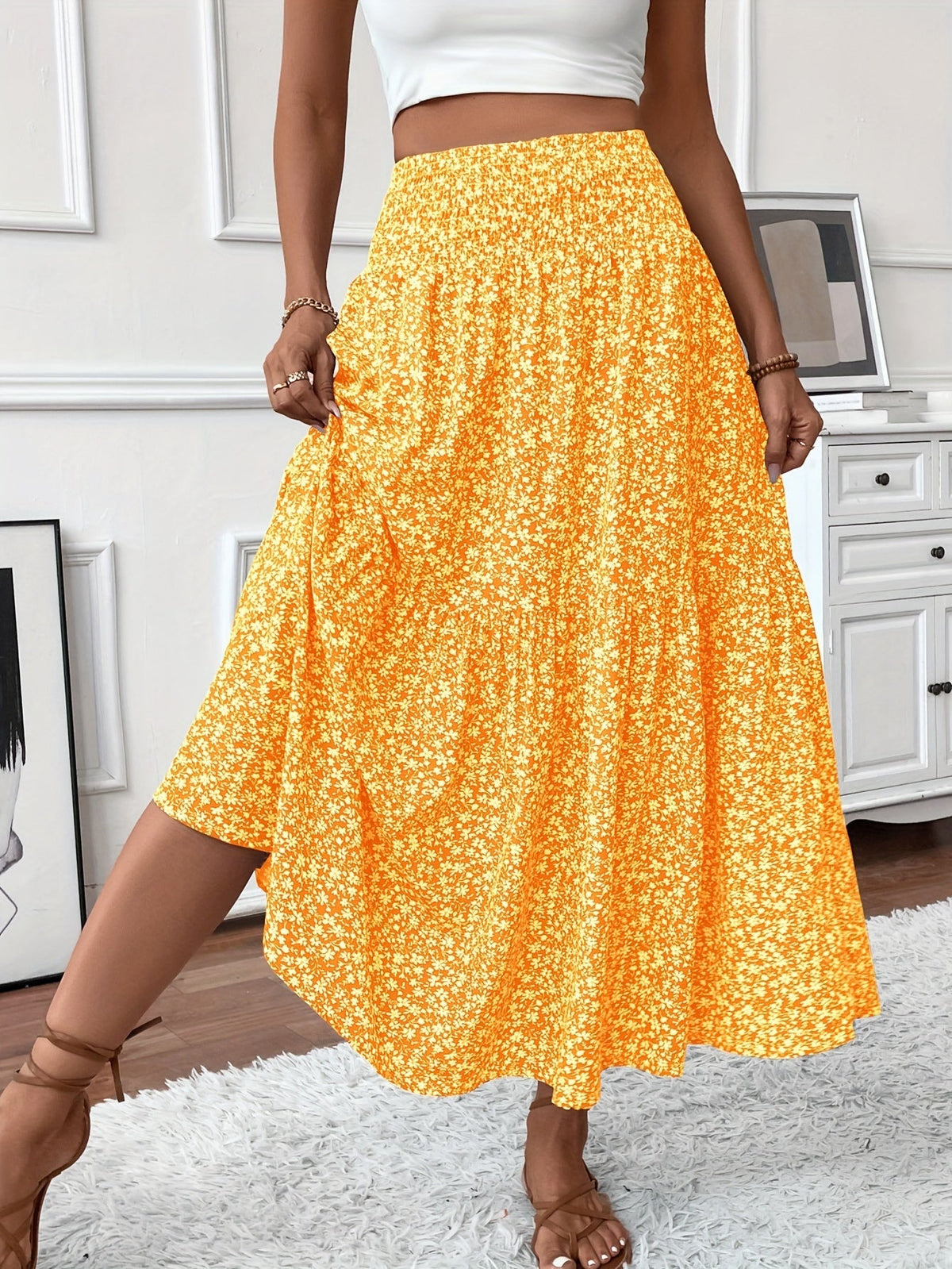 Elena Ditsy Floral Skirt